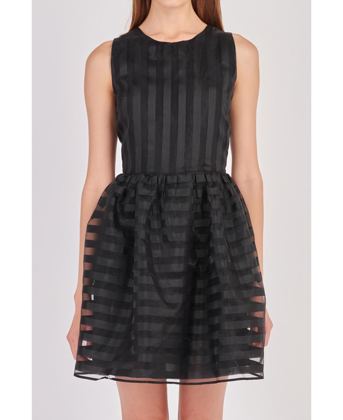 English Factory Stripe Sleeveless Organza Dress Product Image