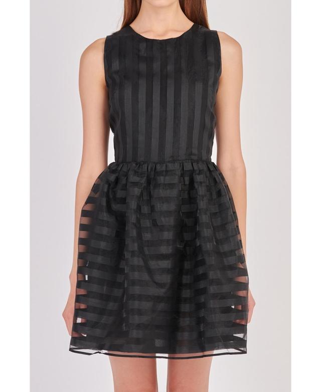 English Factory Stripe Sleeveless Organza Dress Product Image