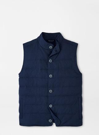 Peter Millar Mens Smith Seersucker Vest | Color: Navy | Size: M Product Image