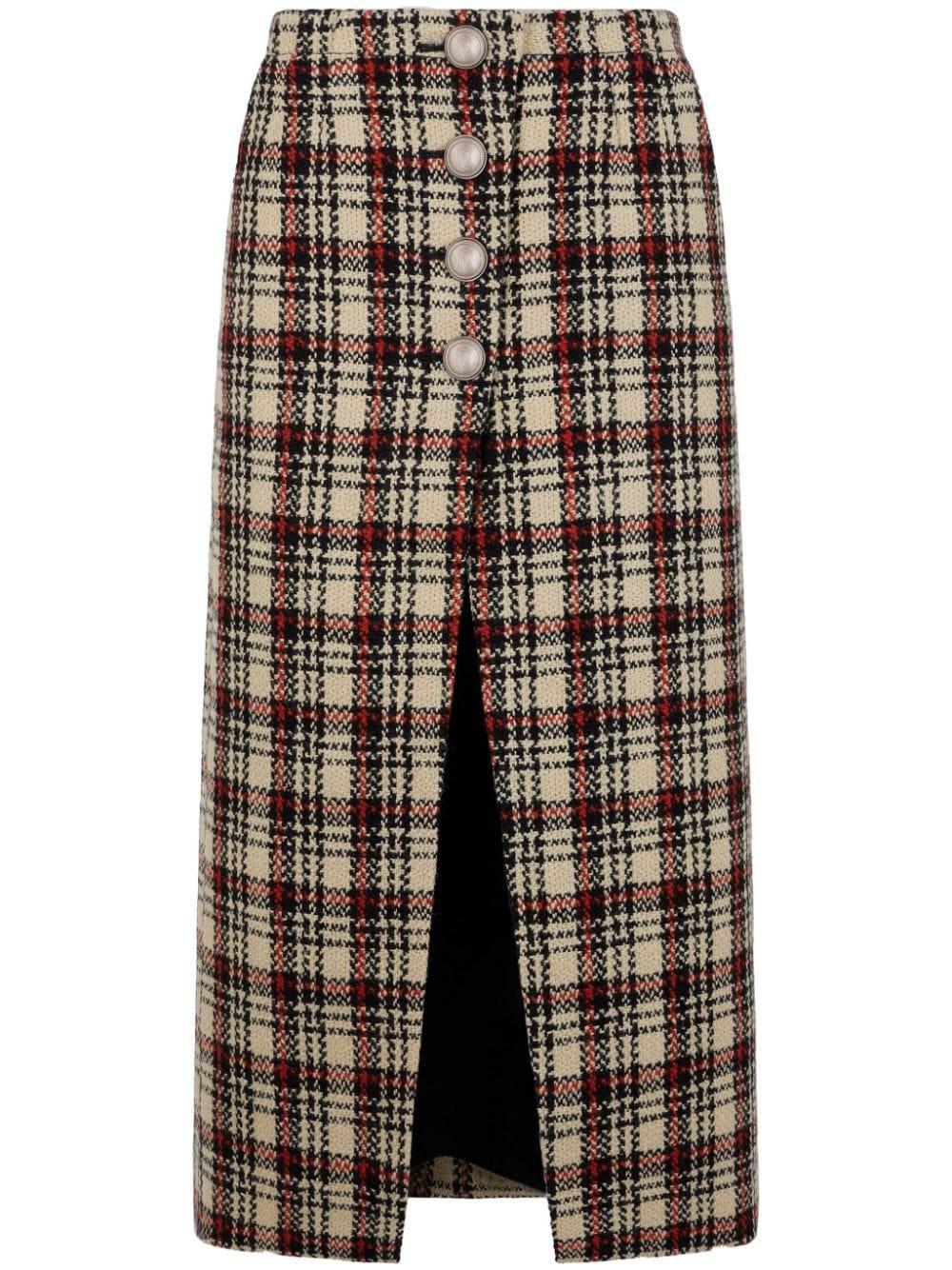 tartan-pattern midi skirt Product Image