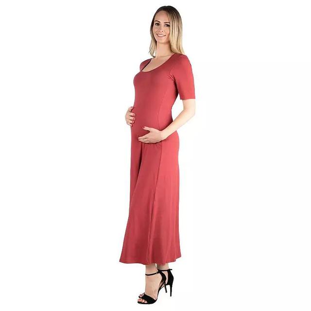 Maternity 24Seven Comfort Apparel Casual Maxi Dress, Womens Product Image