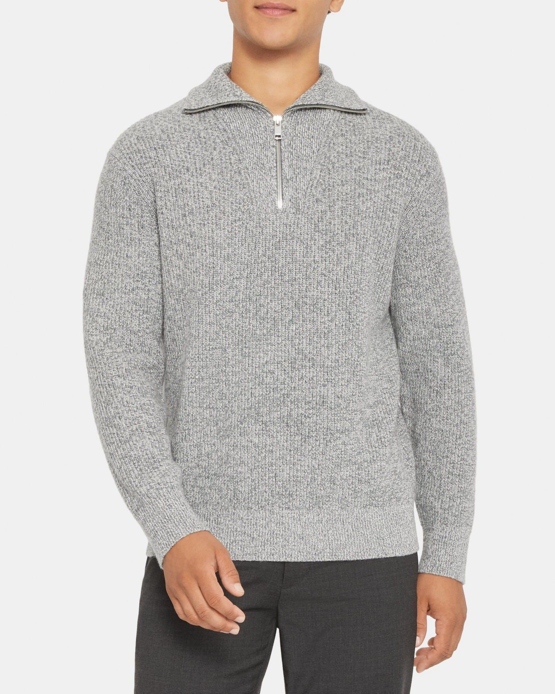 Quarter-Zip Mock Neck Sweater in Wool-Cashmere Product Image