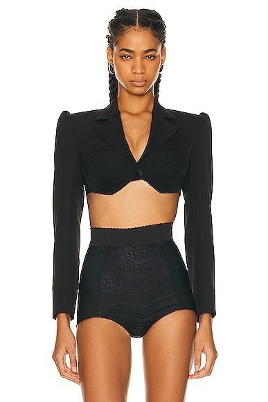 Dolce & Gabbana Cropped Jacket Black. (also in ). Product Image