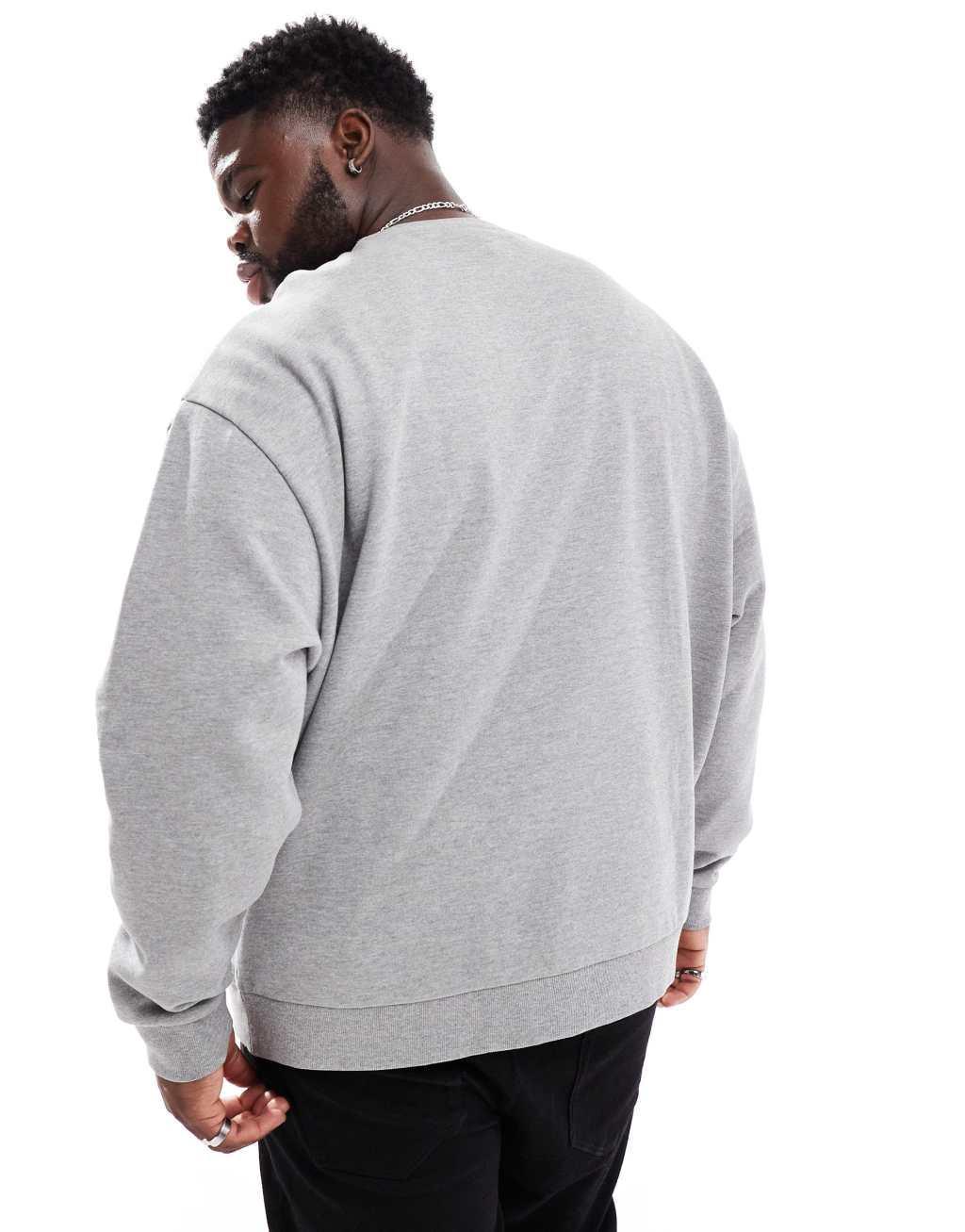 ASOS DESIGN essential oversized sweatshirt in heather gray Product Image