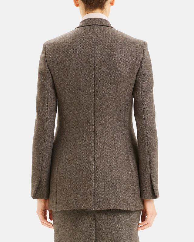 Double-Breasted Hook Blazer in Cashmere Tweed Product Image