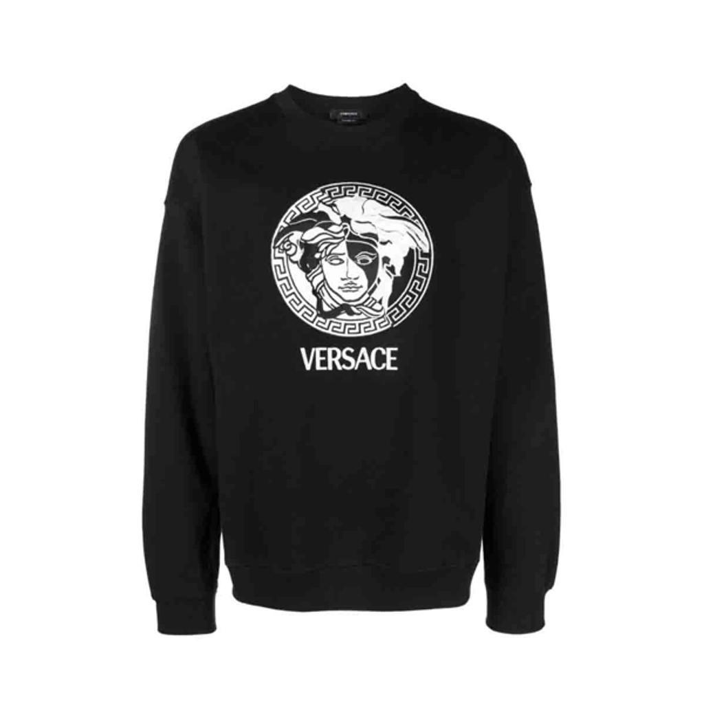 Cotton Sweatshirt With Front Iconic Medusa In Black Product Image