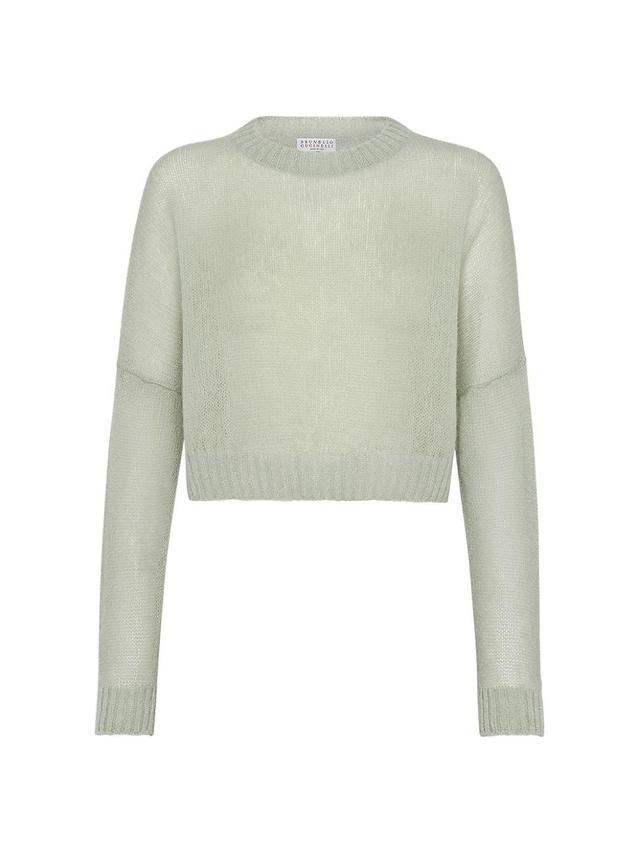 Womens Cropped Mohair And Wool Sweater With Monili Product Image