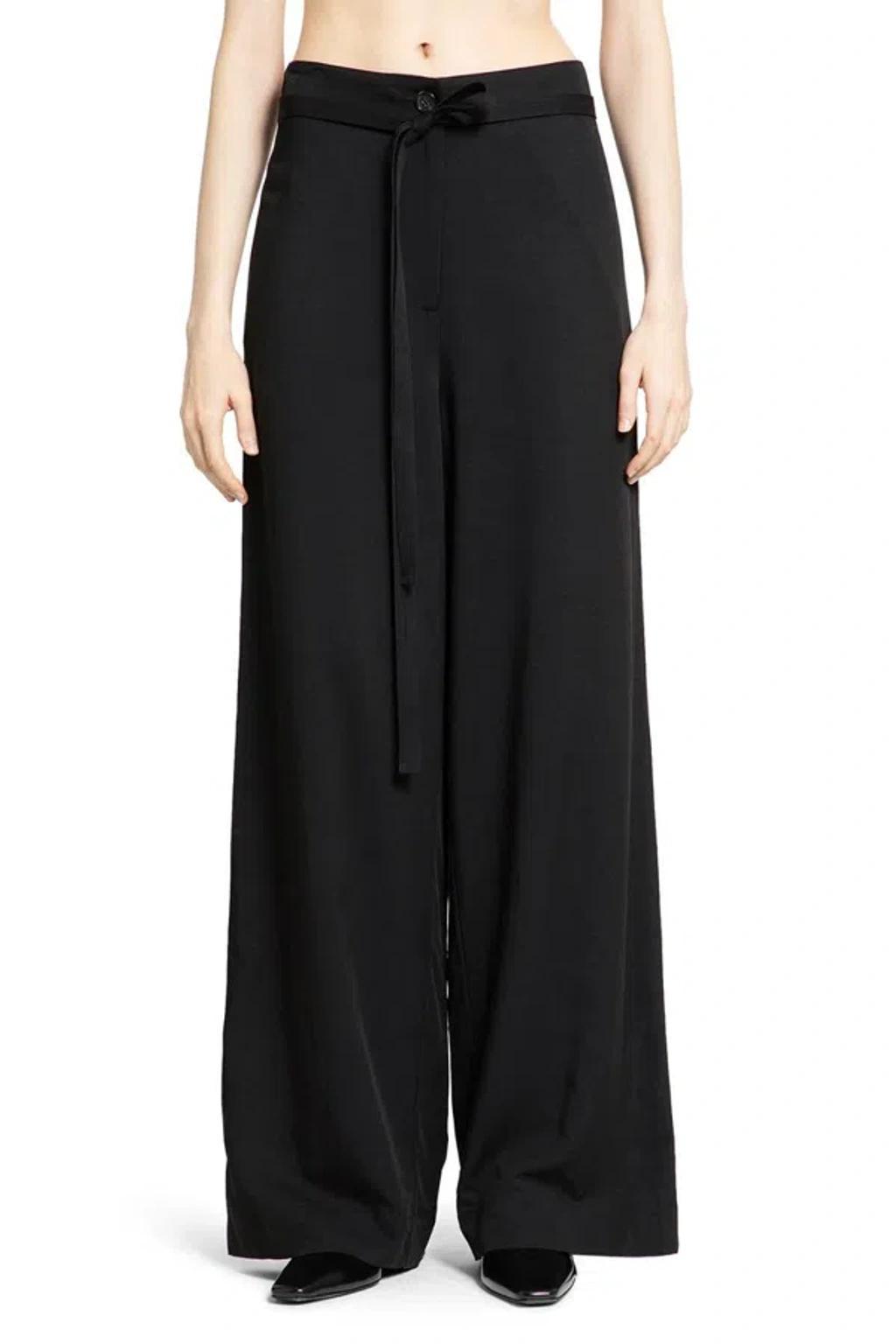 TOTÊME Belted Palazzo Pants In Black Product Image