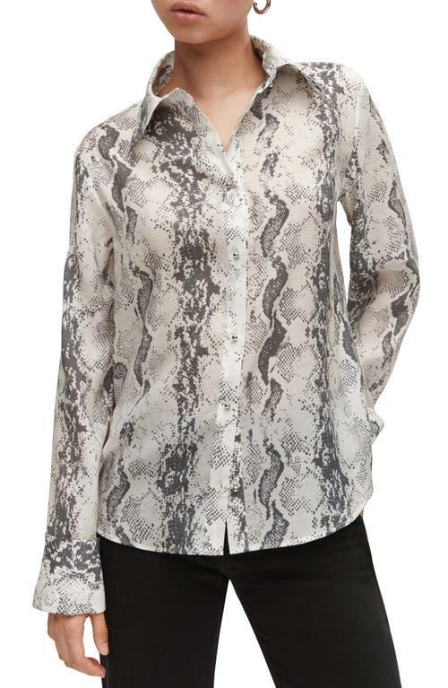 MANGO Snakeskin Print Button-Up Shirt Product Image