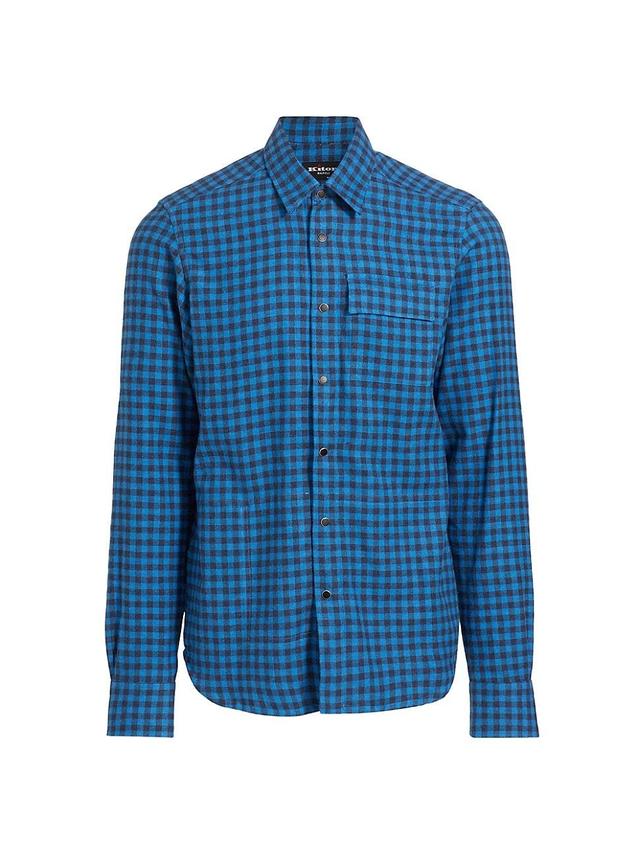 Mens Check Cotton Snap-Front Shirt Product Image