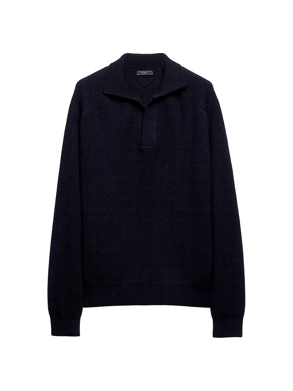 Mens Oversized Cashmere Polo Sweater Product Image