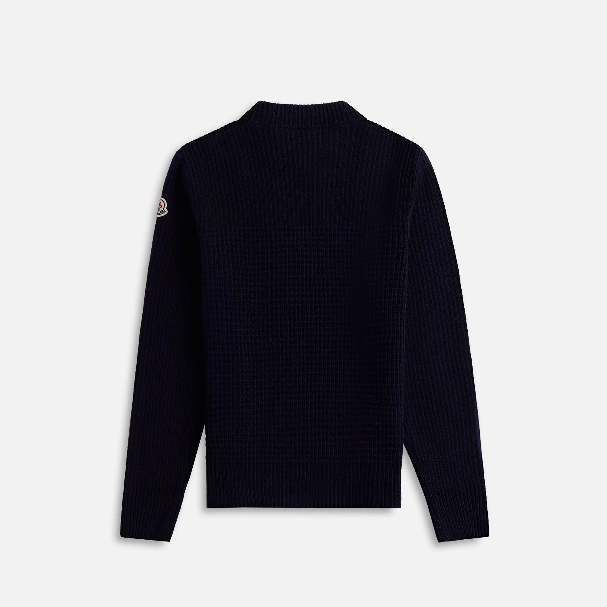 Moncler Wool Cashmere Crewneck - Dark Blue Male Product Image