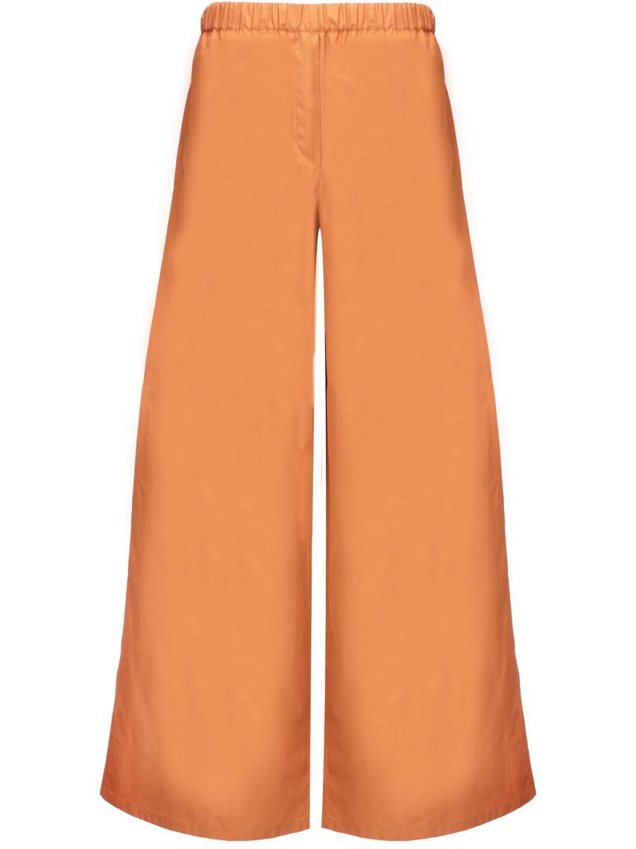 Wide Poplin Trousers In Orange Product Image