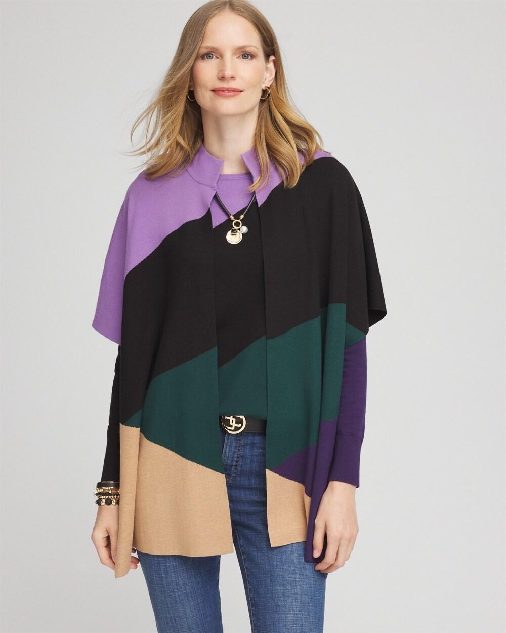 Colorblock Sweater Ruana Product Image