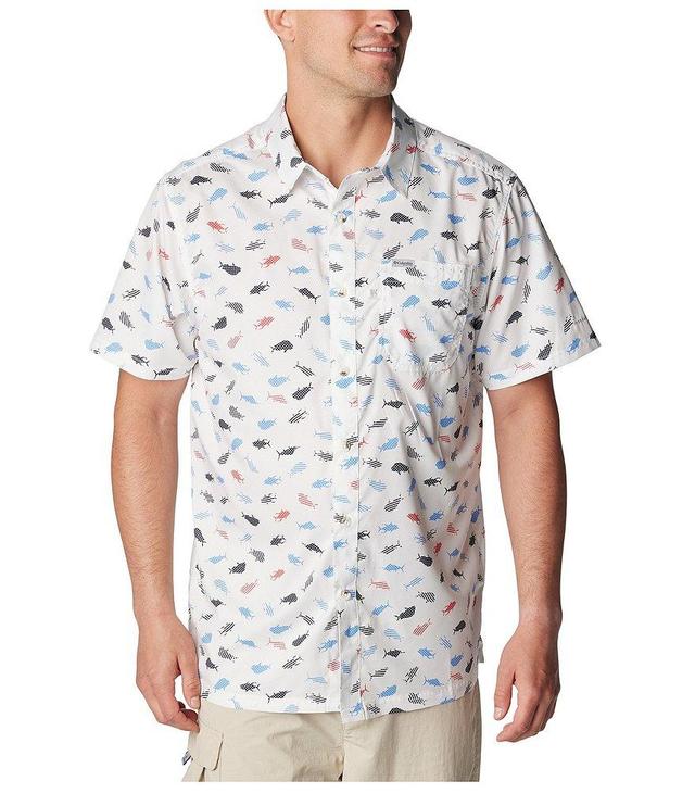 Columbia Super Slack Tide™ Short Sleeve Fish Printed Woven Camp Shirt Product Image