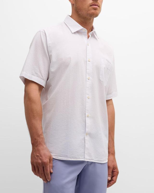 Mens Crown Seaward Seersucker Cotton Sport Shirt Product Image