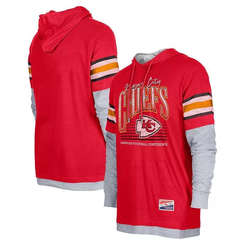 Mens New Era Kansas City Chiefs Twofer Long Sleeve Hooded T-Shirt Product Image