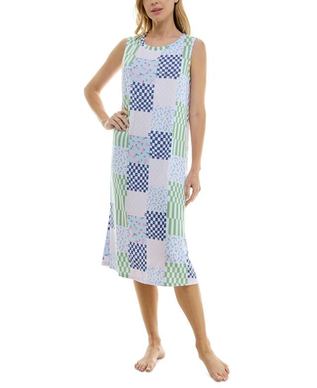 Roudelain Womens Printed Sleeveless Nightgown Product Image