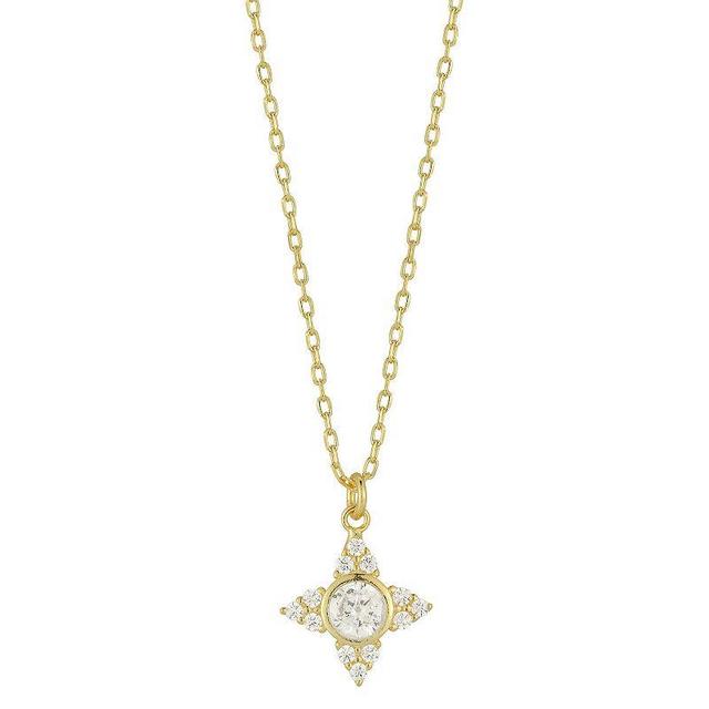 Sunkissed Sterling Cubic Zirconia Star Pendant Necklace, Womens, Gold Product Image