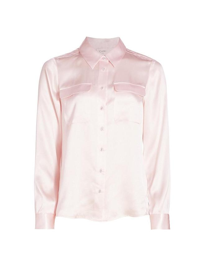 Womens Rachelle Silk Long-Sleeve Shirt Product Image