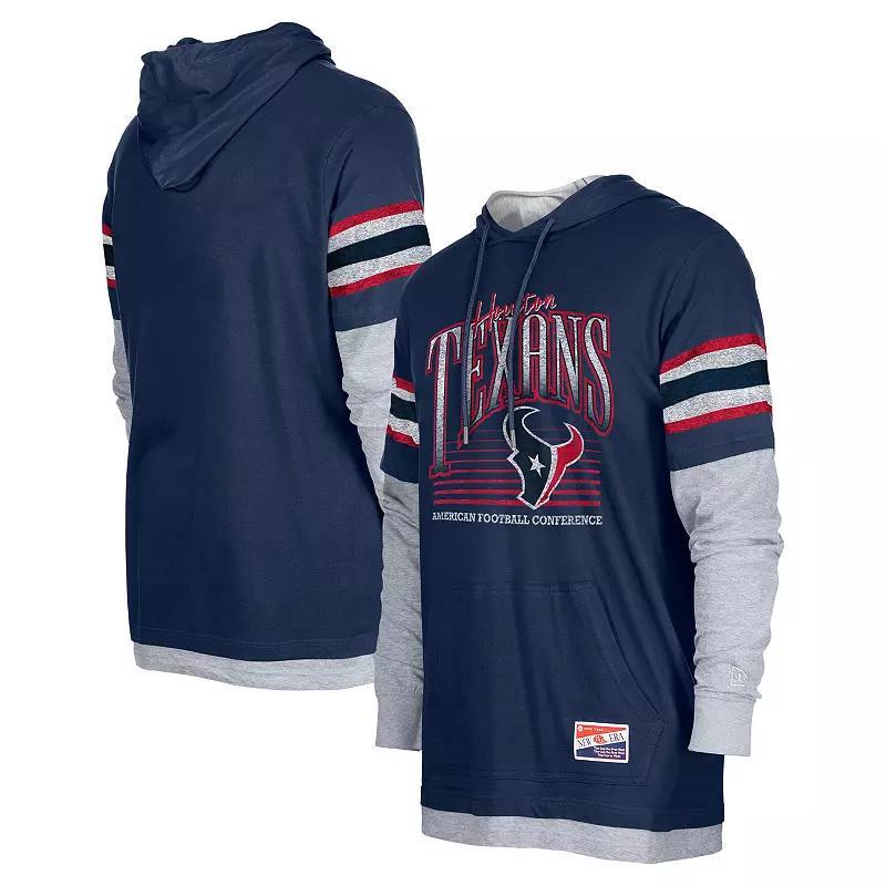 Mens New Era Houston Texans Twofer Long Sleeve Hooded T-Shirt Blue Product Image