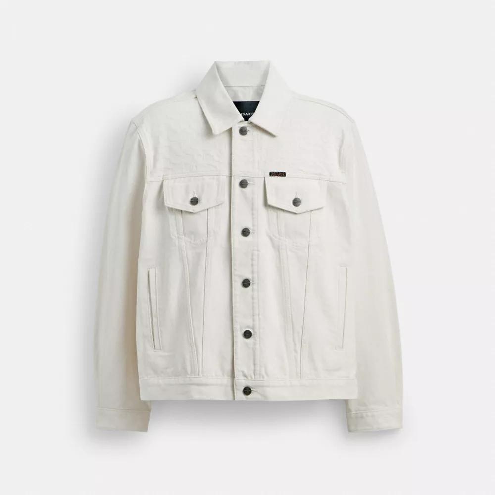 White Denim Trucker In Organic Cotton Product Image