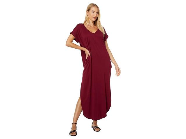 bobi Los Angeles Curved Hem Maxi Dress (Pinot) Women's Clothing Product Image