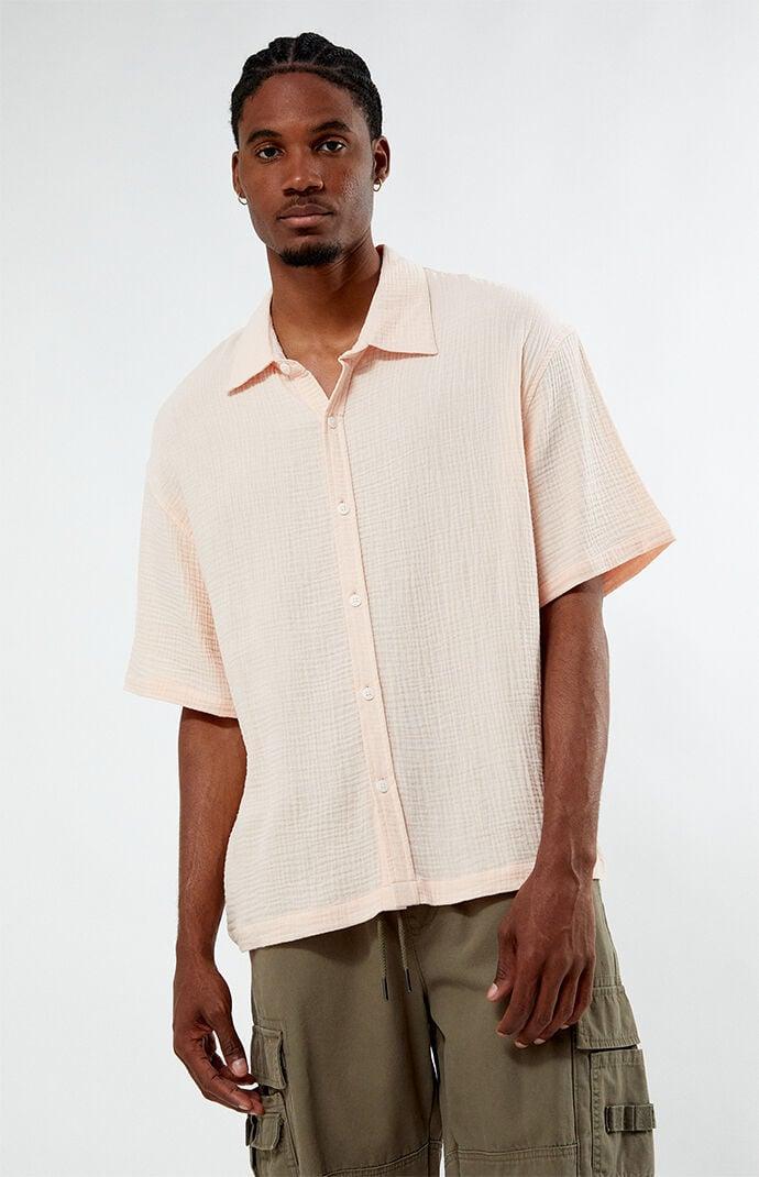 Men's Cropped Boxy Gauze Camp Shirt - Product Image