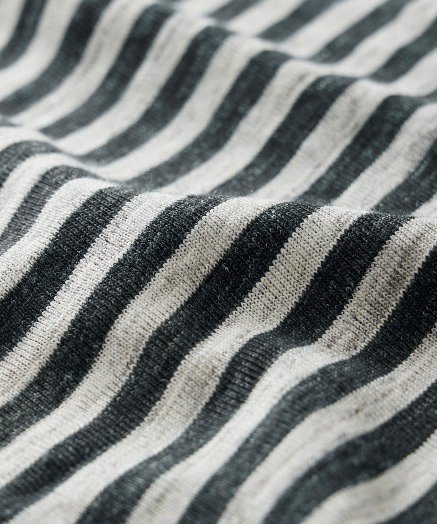 Striped Linen Jersey T-Shirt in Charcoal Product Image