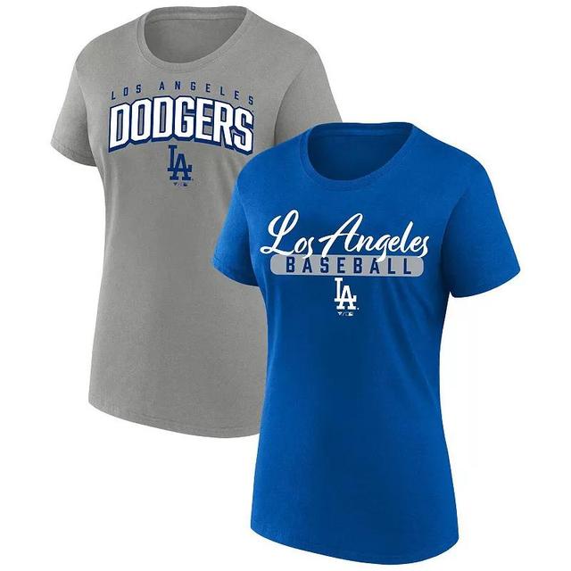 Womens Profile Royal/Gray Los Angeles Dodgers Plus Size 2-Pack Scoop Neck T-Shirt Set Product Image