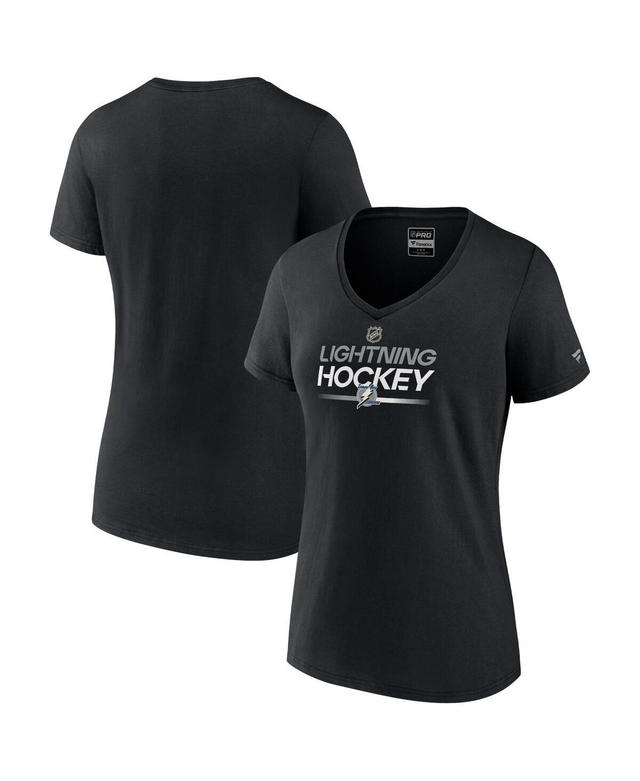 Womens Fanatics Black Tampa Bay Lightning Alternate Wordmark V-Neck T-shirt Product Image