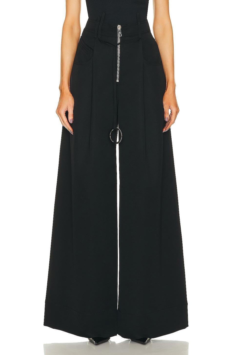 THE ATTICO Wide Leg Long Pant Black. (also in ). product image