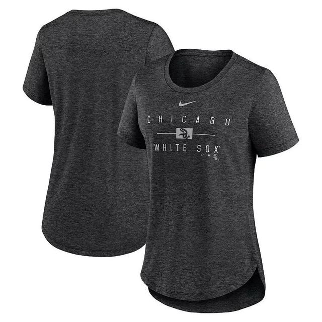 Womens Nike Heather Black Chicago White Sox Knockout Team Stack Tri-Blend T-Shirt Product Image