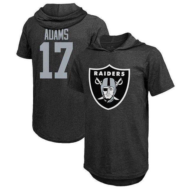 Mens Majestic Threads Davante Adams Black Las Vegas Raiders Player Name & Number Short Sleeve Hoodie T-Shirt Product Image