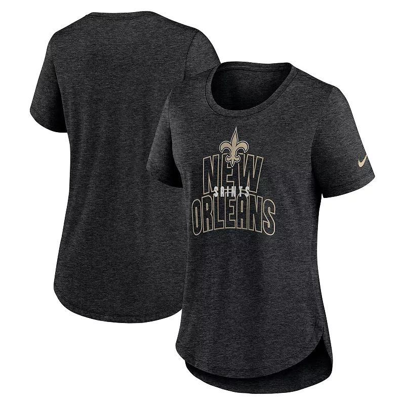 Womens Nike Heather Black Washington Commanders Fashion Tri-Blend T-Shirt Product Image