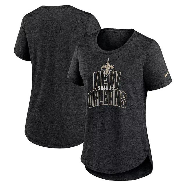 Womens Nike Heather Black Carolina Panthers Fashion Tri-Blend T-Shirt Product Image