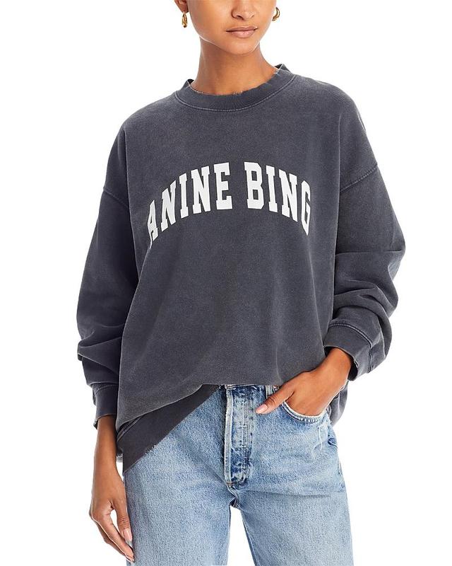 Anine Bing Tyler Cotton Logo Sweatshirt Product Image