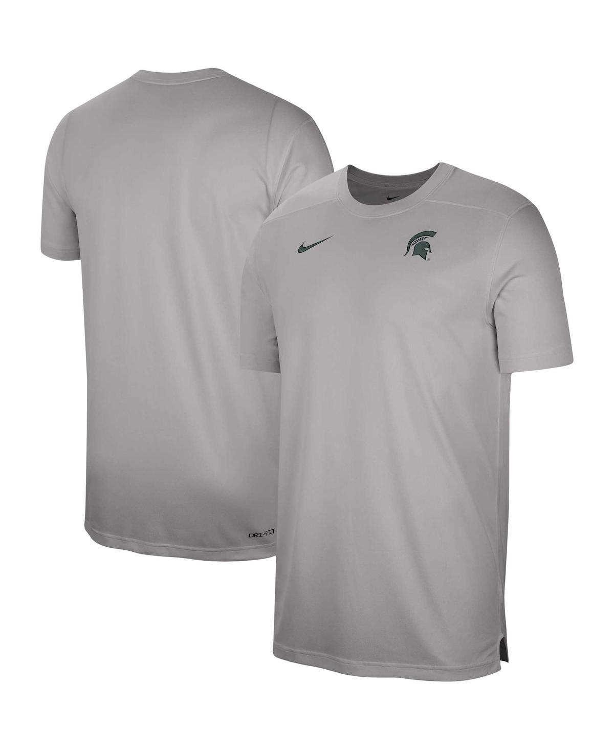 Mens Nike Heather Gray Michigan State Spartans Sideline Coaches Performance Top Product Image