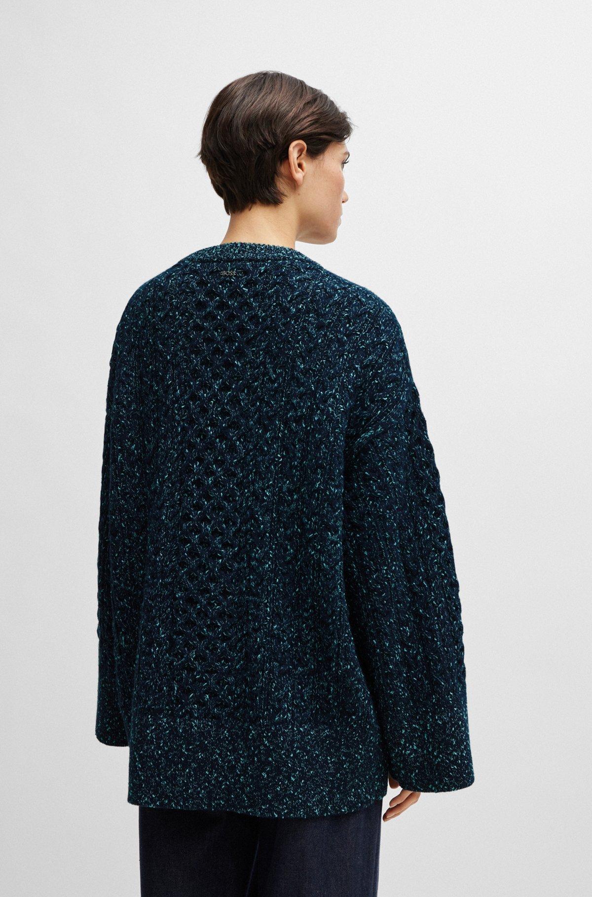 Wool-blend sweater with cable-knit structure Product Image