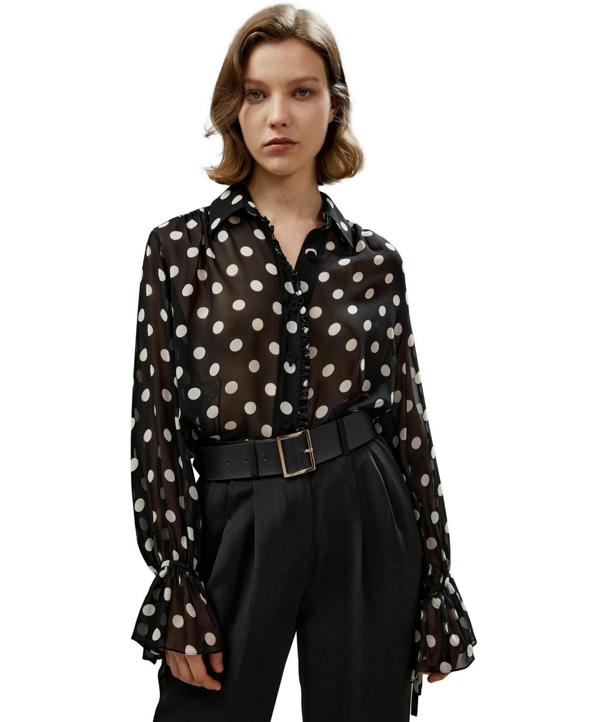 Polka Dots Georgette Blouse for Women Product Image