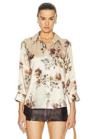 L'AGENCE Dani Shirt Beige. (also in XS). Product Image