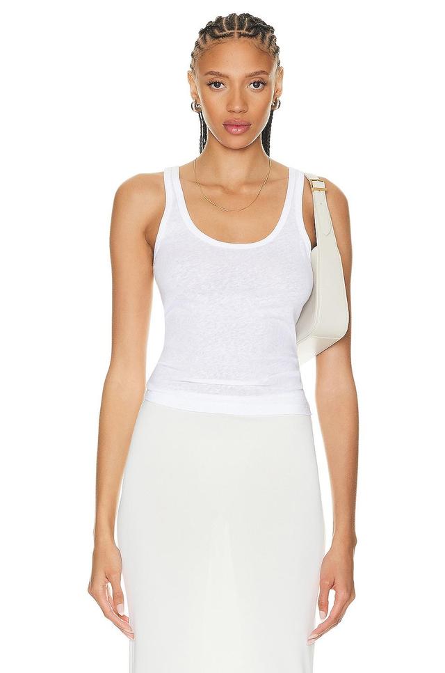 LESET Laura Scoop Neck Tank Top White. (also in ). Product Image