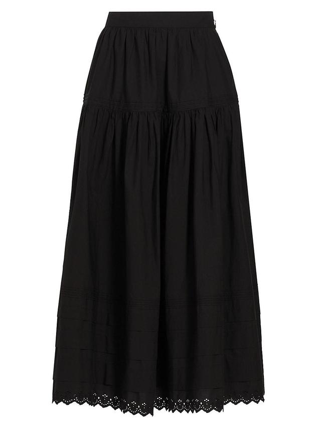 Womens Sebastiane Cotton Midi-Skirt Product Image