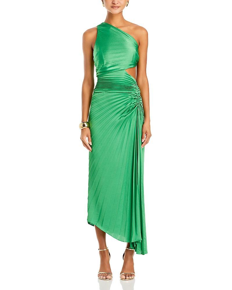 Dahlia Pleated One-Shoulder Maxi Dress Product Image