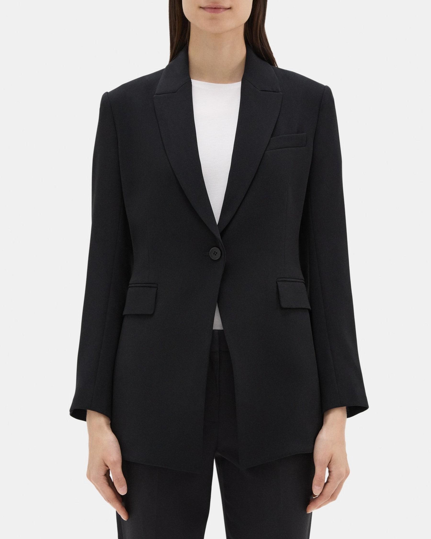 Single-Breasted Blazer in Crepe Product Image