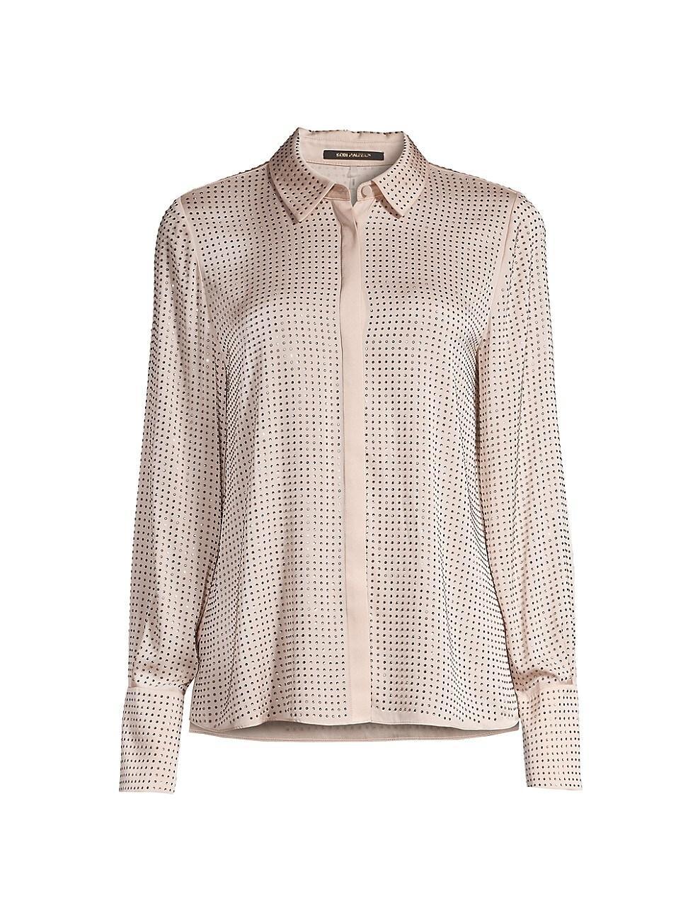 Womens Callie Studded Silk-Blend Blouse Product Image