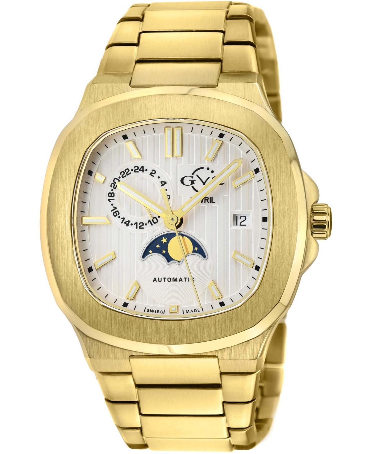 GV2 by Gevril Mens Potente Swiss Automatic Gold-Tone Stainless Steel Watch 40mm - Gold Product Image