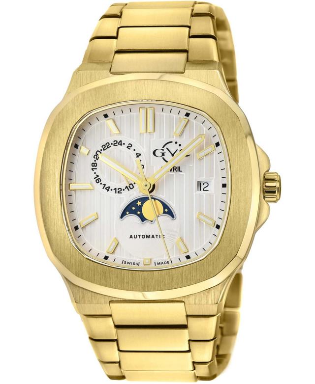 GV2 by Gevril Mens Potente Swiss Automatic Gold-Tone Stainless Steel Watch 40mm - Gold Product Image