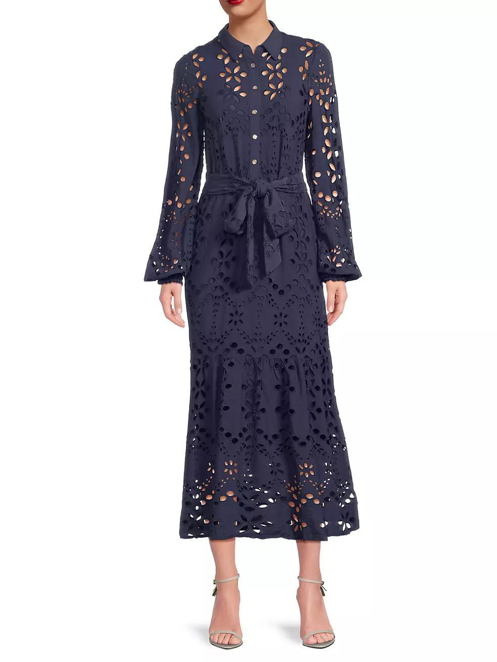 Zia Eyelet Midi Shirtdress Product Image