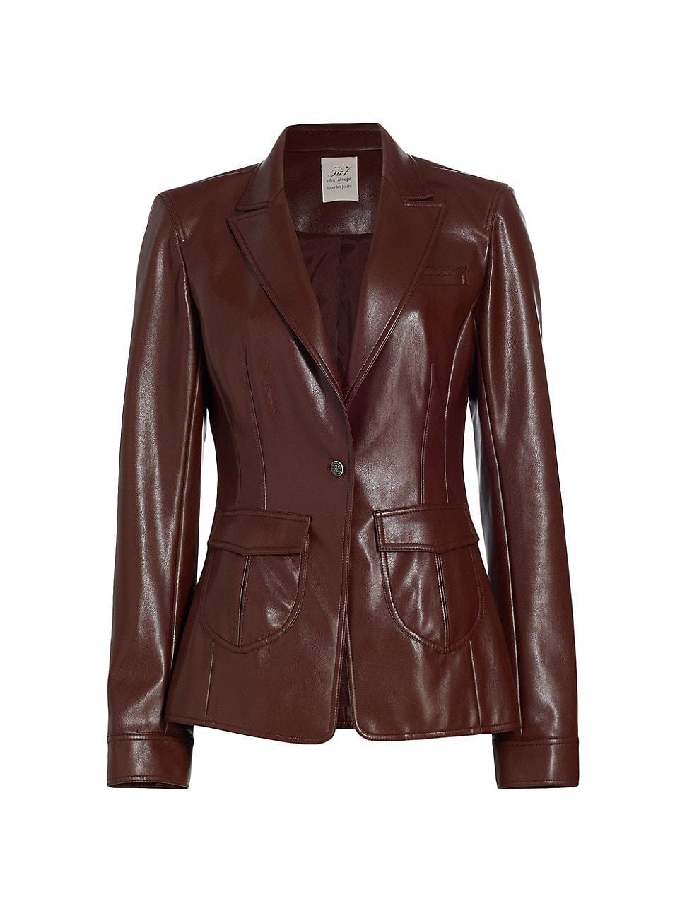 Cinq a Sept Faux Leather Louisa Jacket Size 2, 4, 6, 8. Product Image